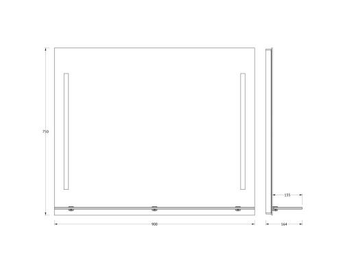 Зеркало 90x75 см Evoform Ledline-S BY 2165