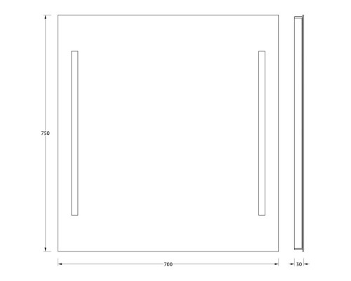 Зеркало 70x75 см Evoform Ledline BY 2116