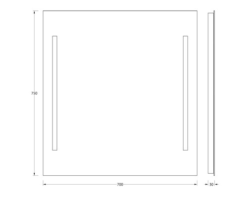 Зеркало 70x75 см Evoform Lumline BY 2016