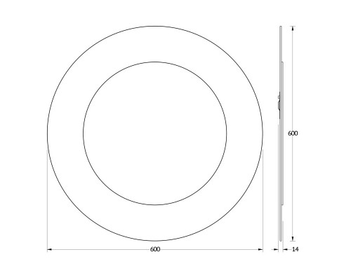 Зеркало 60x60 см графит Evoform Double BY 0314