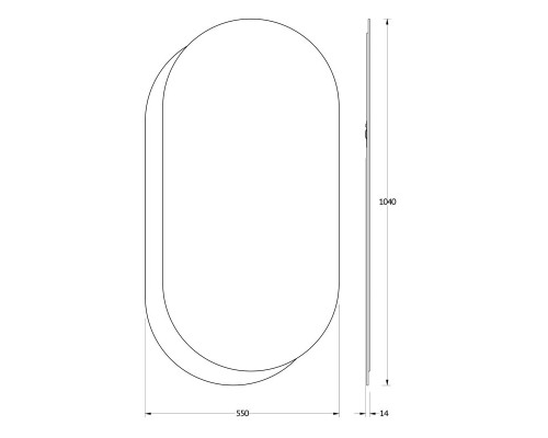 Зеркало 55x104 см графит Evoform Double BY 0312