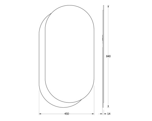 Зеркало 45x84 см графит Evoform Double BY 0311