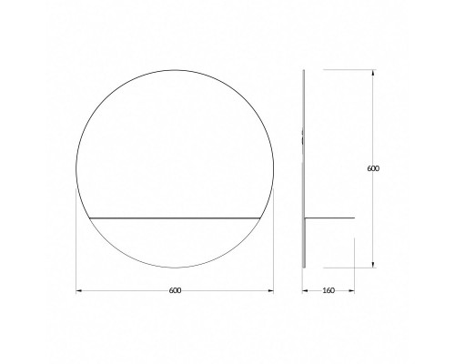 Зеркало 60x60 см черный Evoform Shadow BY 0561