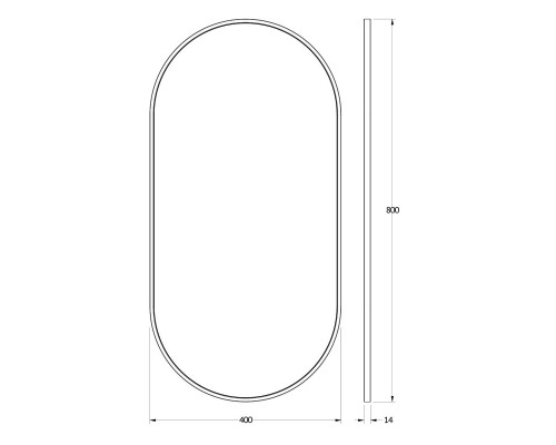 Зеркало 40x80 см черный Evoform Impressive BY 7503