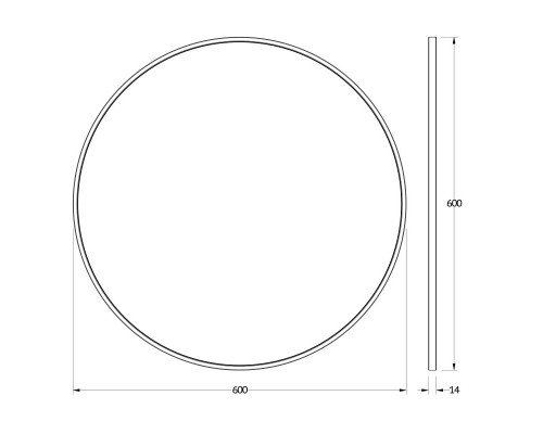 Зеркало 60x60 см черный Evoform Impressive BY 7502