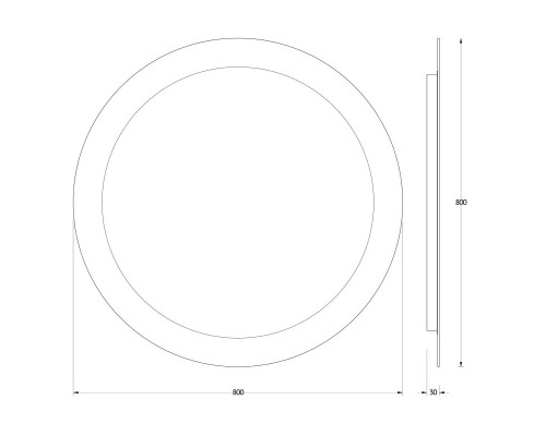 Зеркало 80x80 см Evoform Ledshine BY 2525