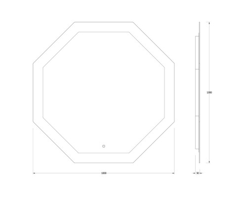 Зеркало 100x100 см Evoform Ledshine BY 2607