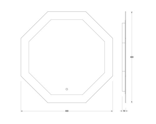 Зеркало 80x80 см Evoform Ledshine BY 2605