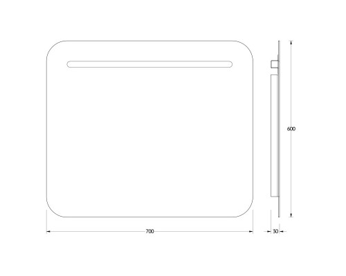 Зеркало 70x60 см Evoform Ledshine BY 2144