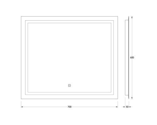 Зеркало 70x60 см Evoform Ledshine BY 2434