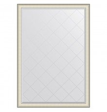 Зеркало 129x184 см белая кожа с хромом Evoform Exclusive-G BY 4576