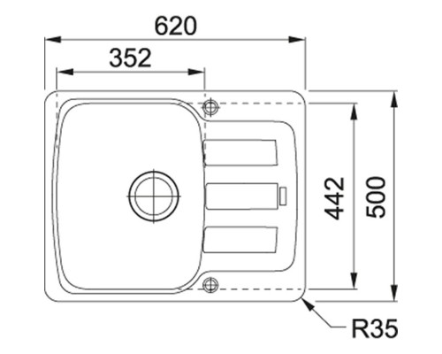 Кухонная мойка Fragranit Franke Antea AZG 611-62 графит 114.0537.801