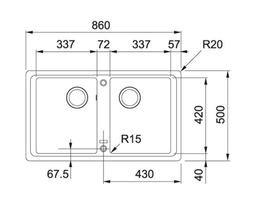 Кухонная мойка Franke Basis BFG 620 сахара 114.0296.699