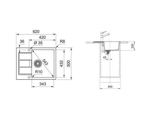 Кухонная мойка Tectonite Franke Sirius S2D 611-62/500 серый 143.0628.367