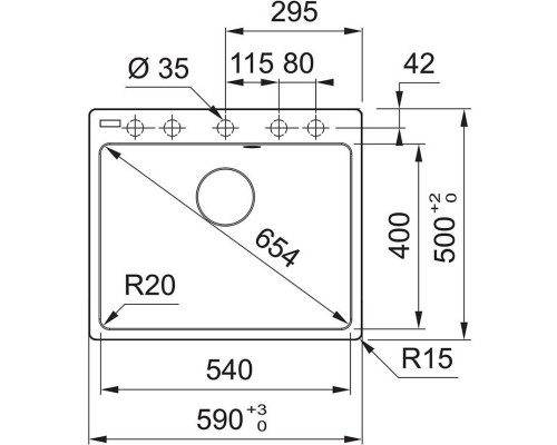 Кухонная мойка Fragranit Franke Centro CNG 610/210-54 бежевый 114.0639.665