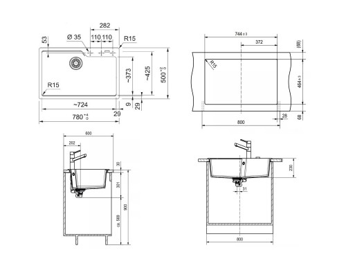 Кухонная мойка Fragranit Franke Urban UBG 610-78 белый 114.0582.219