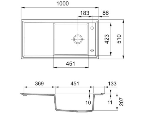 Кухонная мойка Fraceram Franke Ambion ABK 611-100 графит 124.0515.574