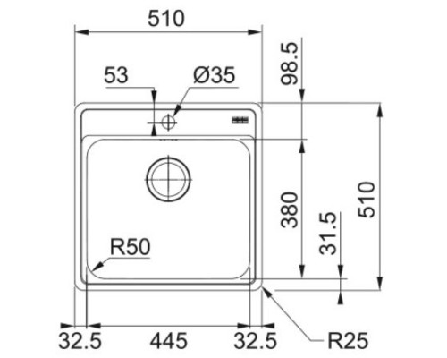 Кухонная мойка Franke Bell BCX 210-51 TL полированная сталь 127.0688.779