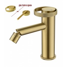 Смеситель для биде и раковины однорычажный литой из латуни от бренда Ganzer GZ19151-S матовое золото