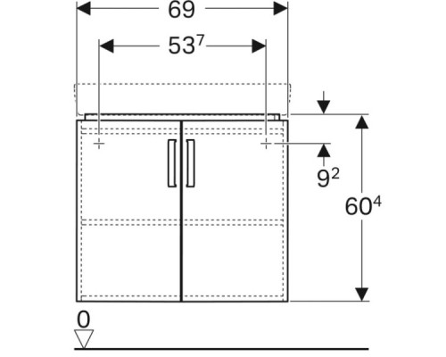 Тумба белый глянец/белый матовый 48,2x48,2 см Geberit Renova Compact 862150000