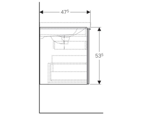 Шкафчик под раковину Geberit Acanto 74x53,5 500.611.01.2