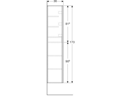 Шкафчик высокий Geberit Acanto 38x173 500.619.01.2