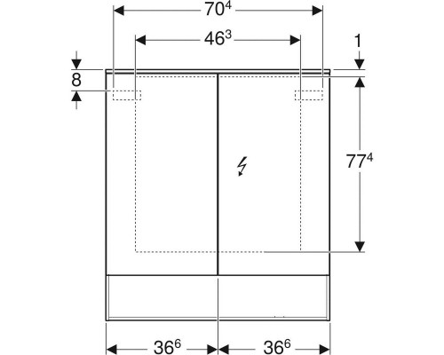 Зеркальный шкаф 74x83 см дуб мистик Geberit Acanto 500.645.00.2