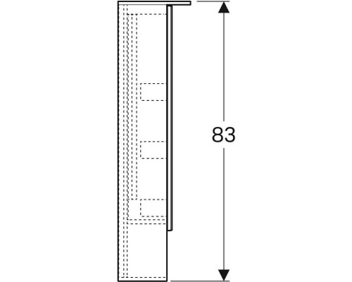 Зеркальный шкаф 74x83 см дуб мистик Geberit Acanto 500.645.00.2