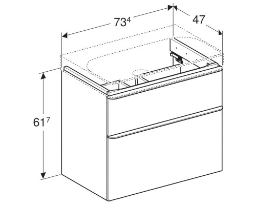 Тумба под раковину Geberit Smyle Square 73x61 500.353.00.1 белый