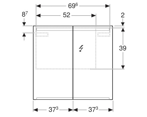 Зеркальный шкаф Geberit Option 75x70 500.205.00.1