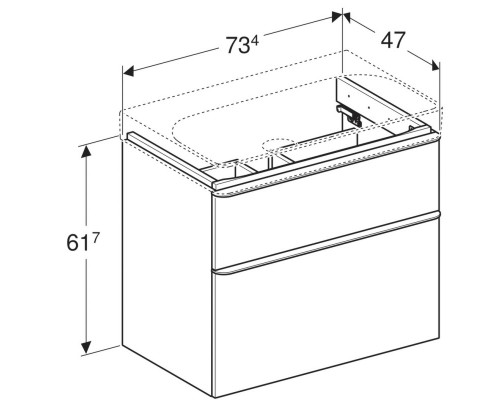 Тумба под раковину Geberit Smyle Square 73x61 500.353.JR.1 пекан