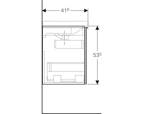 Тумба белый глянец 59,5 см Geberit Acanto 500.614.01.2