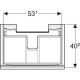 Тумба песочный глянец/песочный матовый 59,5 см Geberit Acanto 500.614.JL.2