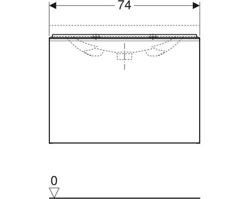 Тумба белый глянец 74 см Geberit Acanto 500.615.01.2