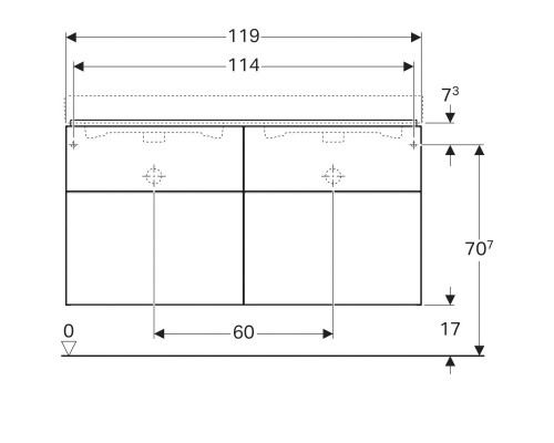 Тумба натуральный дуб 119 см Geberit iCon 841522000