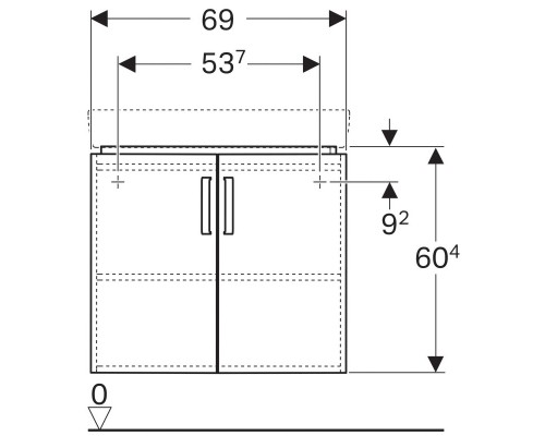 Тумба светло-серый глянец/светло-серый матовый 48,2x48,2 см Geberit Renova Compact 862151000