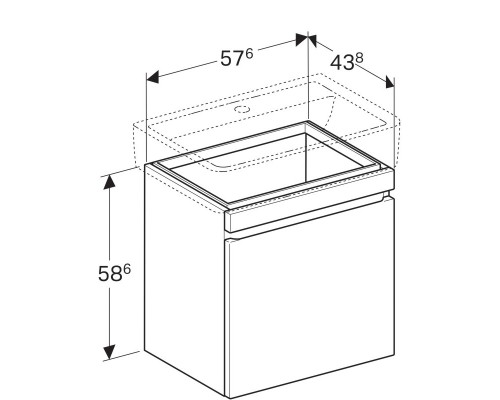 Тумба вяз 57,6 см Geberit Renova Plan 869652000
