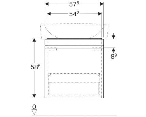 Тумба вяз 57,6 см Geberit Renova Plan 869652000