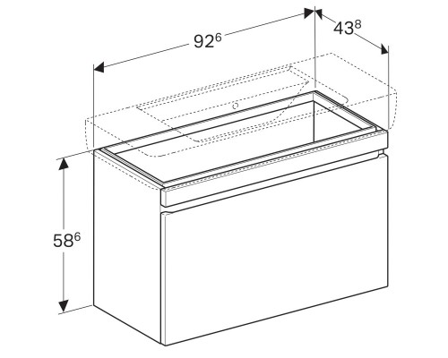 Тумба вяз 92,6 см Geberit Renova Plan 869102000