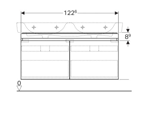 Тумба вяз 122,6 см Geberit Renova Plan 869132000