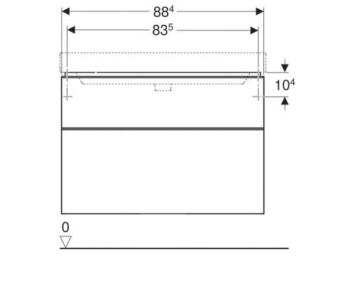 Тумба под раковину Geberit Smyle Square 88x61 500.354.00.1 белый