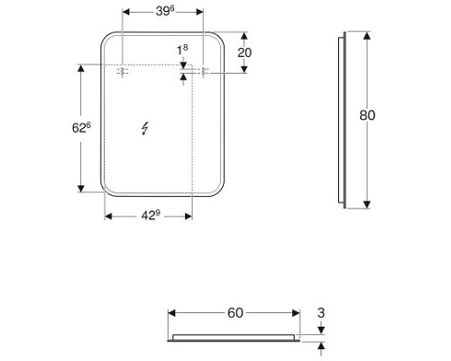 Зеркало 60x80 см Geberit myDay 824360000