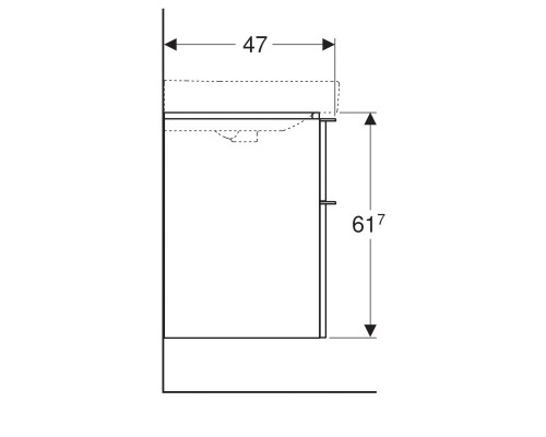 Тумба песочный глянец 73,4 см Geberit Smyle Square 500.353.JL.1