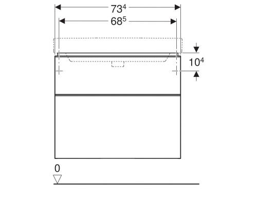 Тумба песочный глянец 73,4 см Geberit Smyle Square 500.353.JL.1