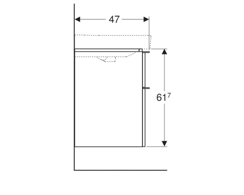 Тумба песочный глянец 88,4 см Geberit Smyle Square 500.354.JL.1