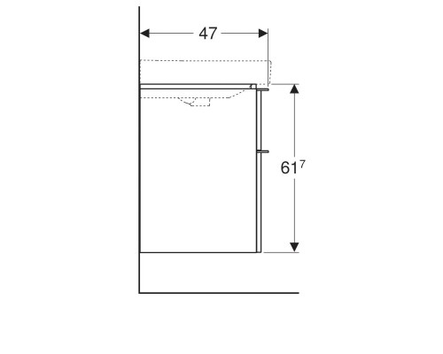 Тумба белый глянец 118,4 см Geberit Smyle Square 500.356.00.1