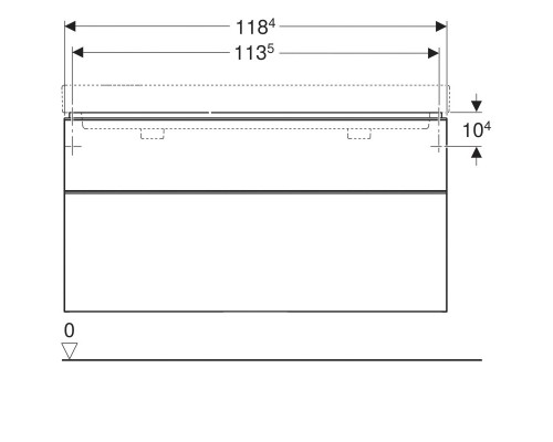 Тумба белый глянец 118,4 см Geberit Smyle Square 500.356.00.1