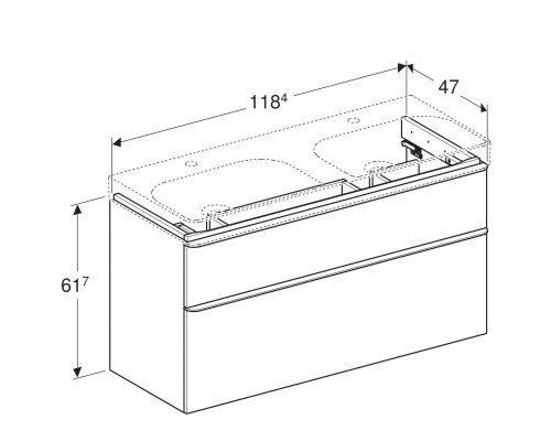 Тумба белый глянец 118,4 см Geberit Smyle Square 500.356.00.1