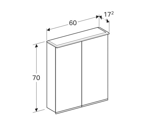 Зеркальный шкаф 60x70 см Geberit Option Plus 500.593.00.1