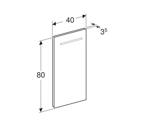 Зеркало 40x80 см Geberit Renova Compact Y862340000